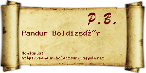 Pandur Boldizsár névjegykártya